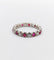 Bague 51 Alliance américaine vintage or blanc 18k diamants et rubis 58 Facettes A06081