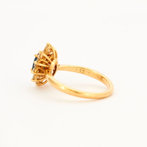 Bague 51.5 Bague Marguerite Saphir Bleu & Diamant 58 Facettes 002.202