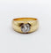 Bague 57.5 Bague jonc dôme en or 18k et diamant taille ancienne 1,10 carat 58 Facettes A06531