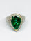 Bague 53 Bague moderne en or jaune avec émeraude naturelle en forme de poire et diamants 58 Facettes E19
