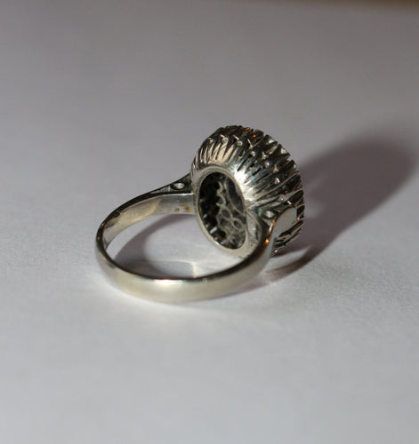Bague 50 Bague Or Blanc Saphir double entourage Diamants 58 Facettes 577
