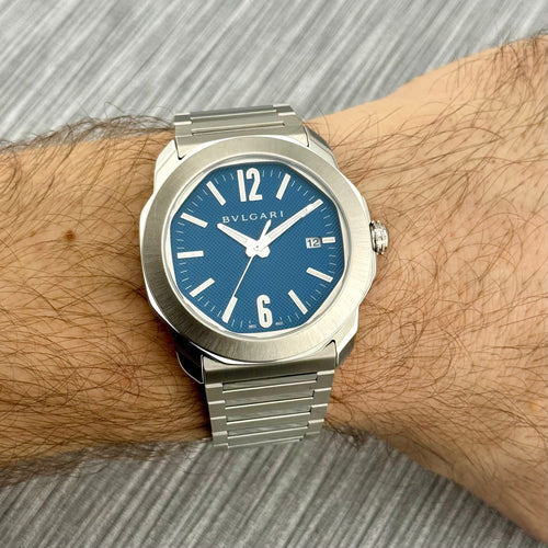 Montre Bulgari - Montre Octo Roma automatique 41 mm cadran bleu full set 58 Facettes