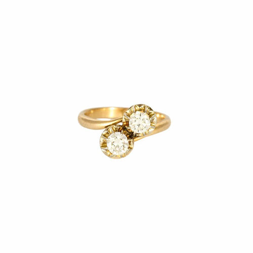 Bague 55 Bague "Vous & Moi" Or Jaune Diamants 58 Facettes