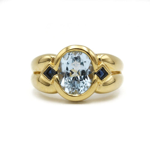 Bague 50 Bague - Or jaune saphirs & topaze 58 Facettes 250007SP