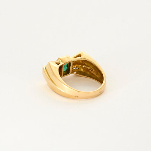 Bague 54 Bague Tank or jaune, émeraude et diamants 58 Facettes ENG10352