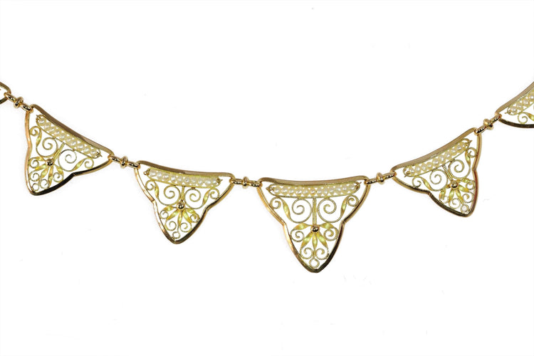 Collier Une cascade de nœuds : collier victorien en or et perles 58 Facettes 24086-0039