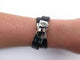 Bracelet bracelet HERMES kelly double tour cuir alligator crocodile noir 58 Facettes 260099
