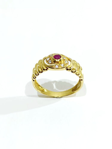 Bague 56 Bague or Rubis et Diamants 58 Facettes