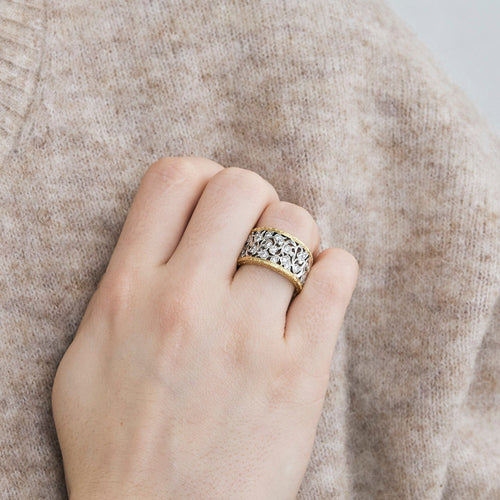 Bague 54 BAGUE AJOURÉE DEUX ORS 58 Facettes BO/240058