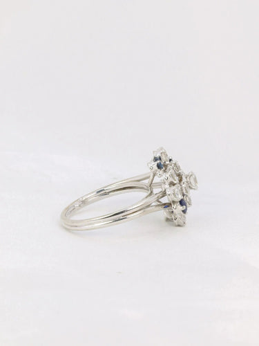 Bague 55 Bague vintage or blanc diamants saphirs 58 Facettes J160