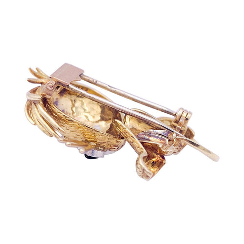 Broche Broche Van Cleef & Arpels, "Lion ébouriffé", en or jaune, diamants, émeraudes et émail. 58 Facettes 33352