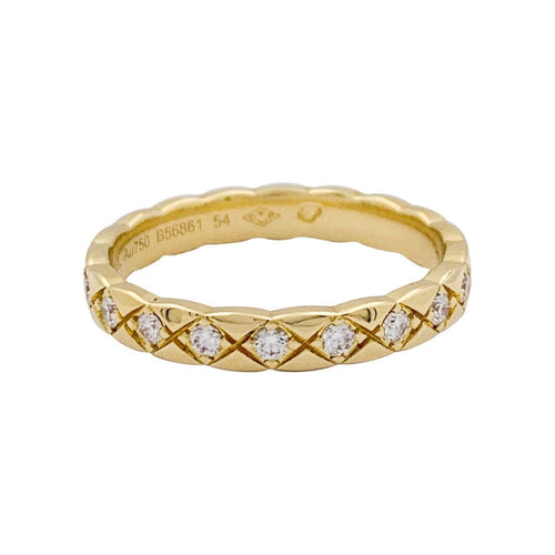 Bague 54 Bague alliance Chanel, "Coco Crush", or jaune, diamants. 58 Facettes 33650