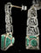 Boucles d'oreilles Paire de boucles d'oreilles pendantes sertie de 6 carats d'émeraudes 58 Facettes