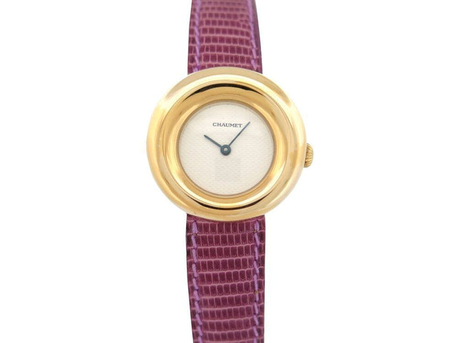 Montre montre CHAUMET anneau 28 mm classique en or jaune quartz 58 Facettes 264108