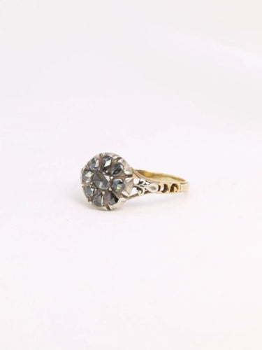 Bague Bague marguerite ancienne, diamants taille rose 58 Facettes J306