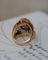 Bague 50 Bague Dôme Fleur Or Jaune et Grenat 58 Facettes A11212