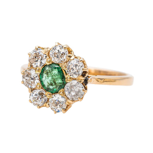 Bague 53 Bague Marguerite Or rose Emeraude 58 Facettes 3437191CN