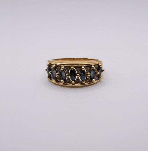 Bague 63 Bague Jarretière Or Jaune et Saphirs 58 Facettes 7-GS30108-03