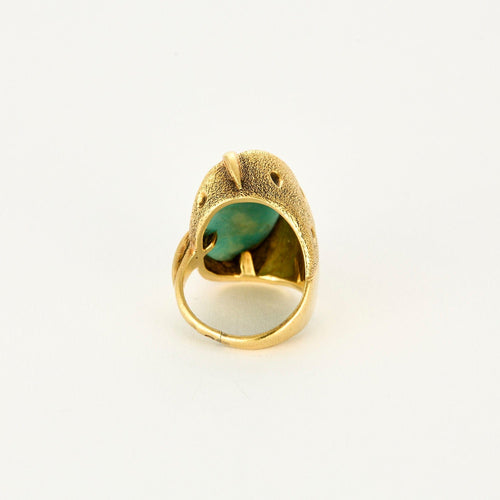 Bague 47 Bague moderniste en or jaune et amazonite 58 Facettes CAN11091
