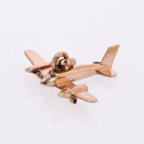 Pendentif Pendentif breloque avion or rose 58 Facettes CVP162