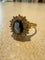 Yellow gold, blue sapphire and diamond ring 58 Facettes