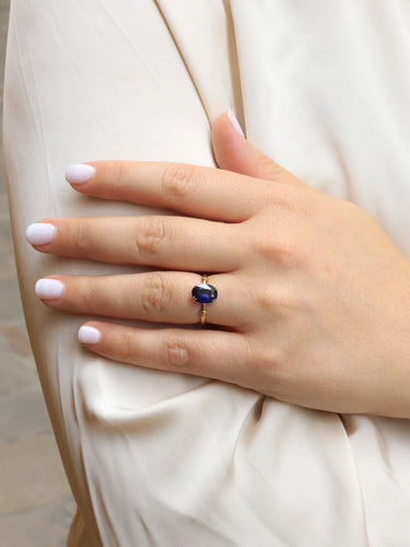 Bague Bague saphir ovale or jaune 58 Facettes J372