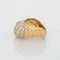 Bague Bague vintage en forme de dôme cannelé, platine, or jaune 18 carats, deux tons, taille 7 58 Facettes G4292