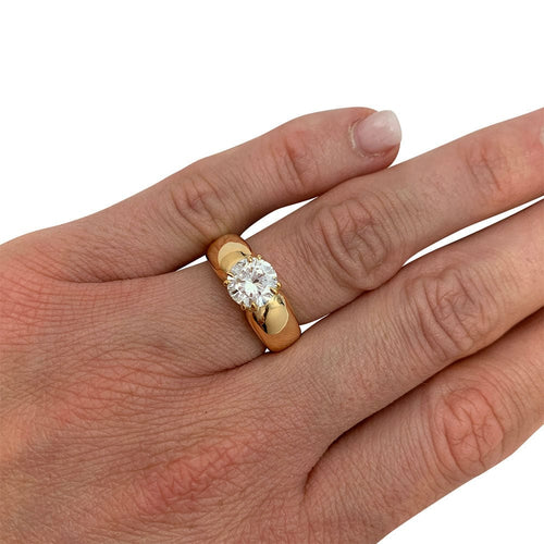 Bague 52 Bague jonc or jaune, diamant. 58 Facettes 32198