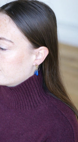 Boucles d'oreilles Boucles d'Oreilles Goutte Lapis Lazuli sur Or Jaune 58 Facettes