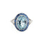 Bague 52 Bague Aigue-Marine Saphir Platine Diamant 58 Facettes G13367