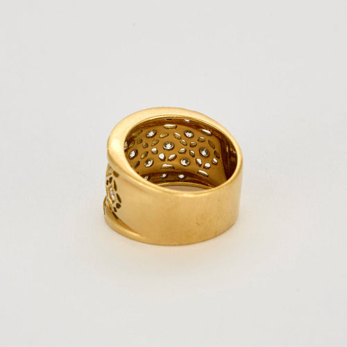 Bague 54 Bague bandeau or jaune et diamants 58 Facettes ASN03854