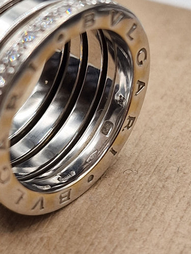 Bague 53 Bvlgari - Bague B.zero1 en or blanc et diamants 58 Facettes