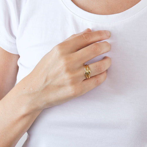 Bague Bague entrelacée or jaune 58 Facettes LP185