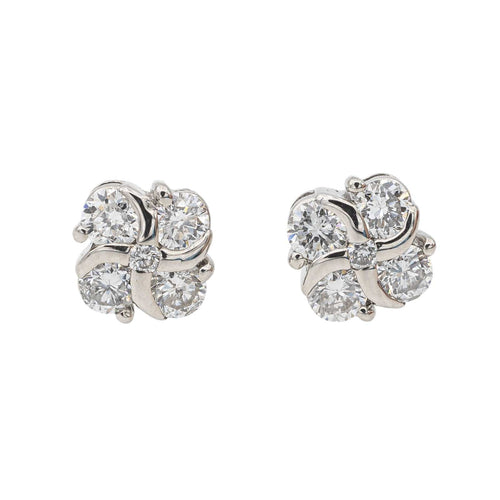 Boucles d'oreilles Boucles d'oreilles Puces Or blanc Diamant 58 Facettes 2635147CN