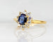Bague en or jaune 18 carats, saphir et diamants
