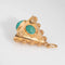 Pendentif Pendentif triangle en or jaune 18 carats avec breloque turquoise vintage des années 60 58 Facettes G13154