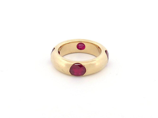 Bague 53 vintage bague FRED sertie de 4 rubis en or jaune 58 Facettes 260930