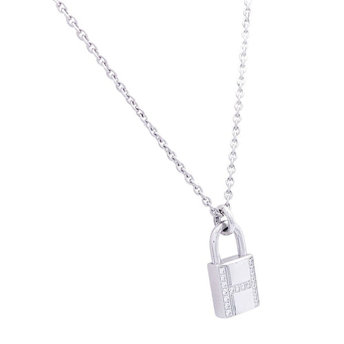 Collier Collier Hermès "Kelly Cadenas" or blanc, diamants. 58 Facettes 33483