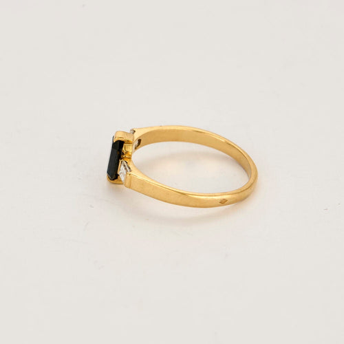 Bague 53,5 Bague or jaune, saphir et diamants 58 Facettes DRE1557