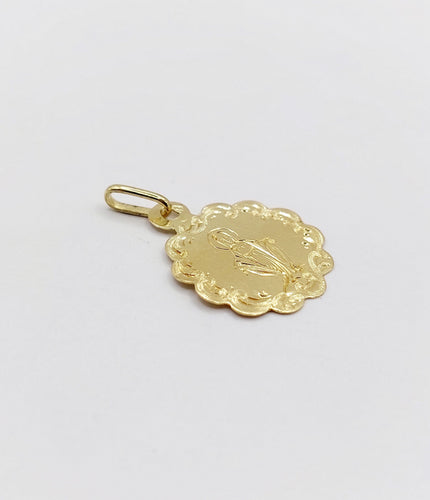 Pendentif Petite médaille religieuse antique or jaune Vierge Marie (circa 1900) 58 Facettes A05912
