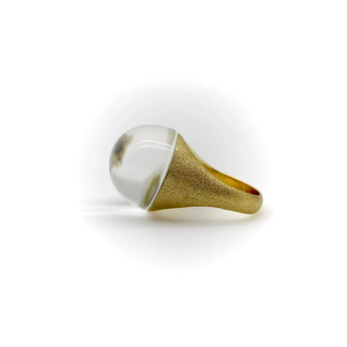Bague 54.5 Bague H. Stern en or 18 carats avec pierres dorées et cristal de roche 58 Facettes A2000N