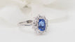 Bague 57 Bague marguerite en platine, tanzanite et diamants 58 Facettes 32520