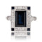 Bague 55 Bague platine saphir diamant art déco 58 Facettes 23-374