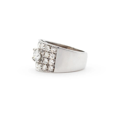 Bague Bague en or blanc 1,64 carat avec diamants 58 Facettes