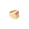 Bague 52 Élégante bague en or jaune, tourmaline rose et péridot dans le style BULGARI 58 Facettes