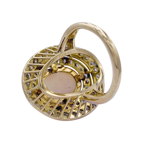 Bague 56 Bague M.Gérard corail, diamants. 58 Facettes 32500