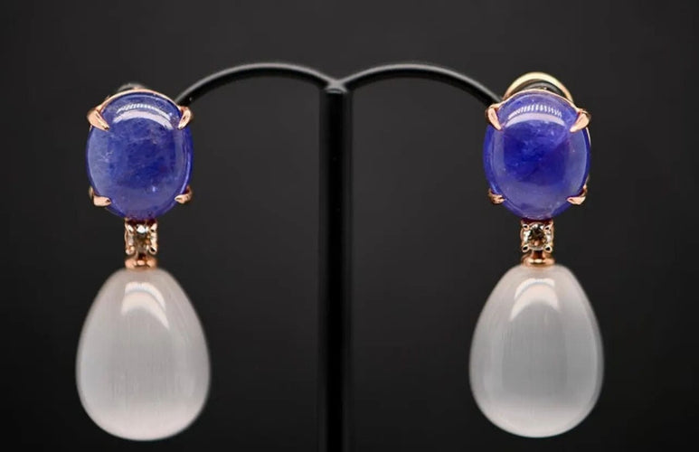 Boucles d'oreilles Boucles d'oreilles en or, tanzanites et diamants 58 Facettes