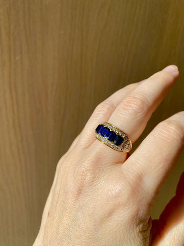 Bague Bague en saphir naturel et diamant Illario 58 Facettes