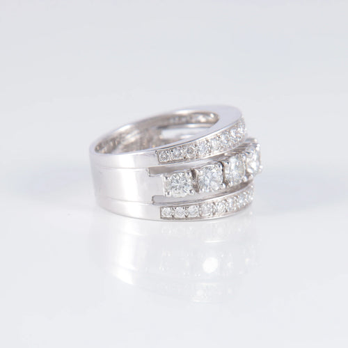 Bague 52 Bague Jonc Lignes Diamants 58 Facettes