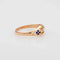 Bague Bague en diamant victorienne des années 1880 avec trèfle à quatre feuilles en émail or rose 14 carats Taille 7 Antique 58 Facettes G13424